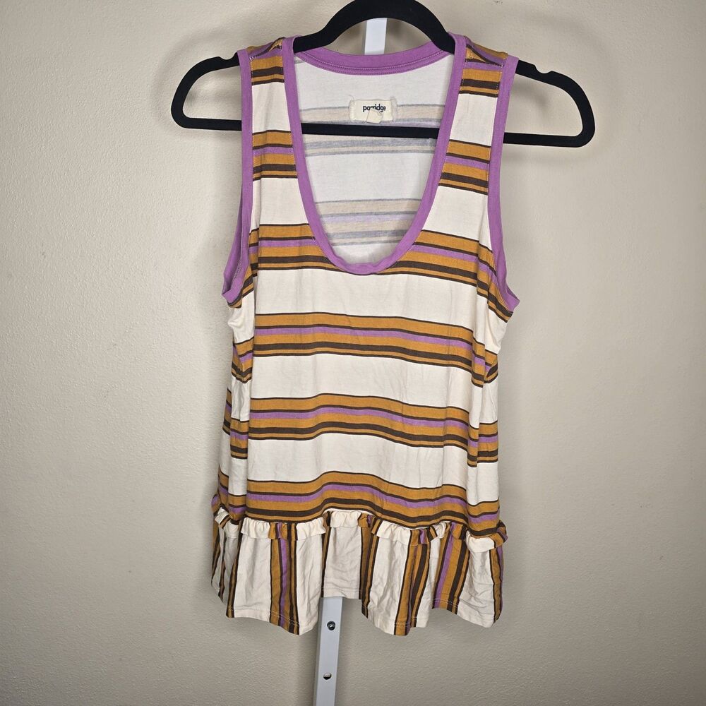 Anthropologie Porridge Women's M Striped Multicolor Lounge Sleeveless Tank Shirt